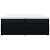 vidaXL Sommier &agrave; lattes de lit avec matelas Noir 200x200 cm Tissu