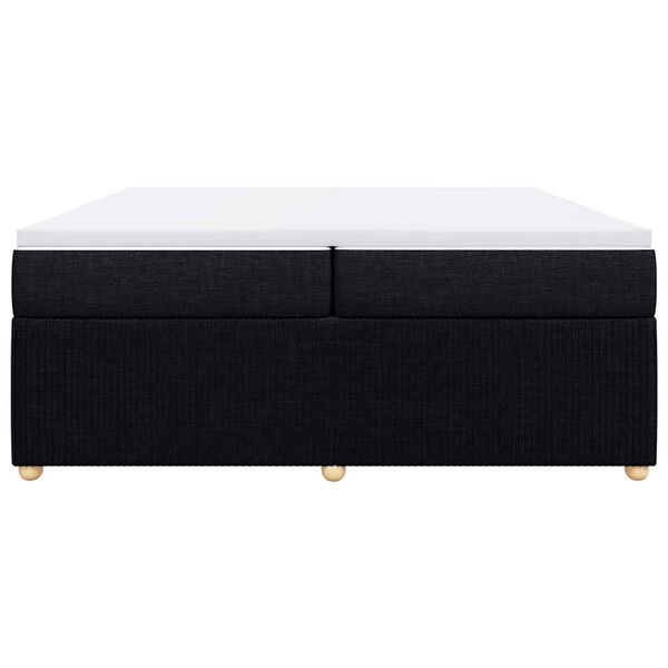 vidaXL Sommier &agrave; lattes de lit avec matelas Noir 200x200 cm Tissu
