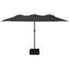 vidaXL Parasol de jardin &agrave; double t&ecirc;te noir 449x265 cm