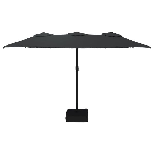 vidaXL Parasol de jardin &agrave; double t&ecirc;te noir 449x265 cm