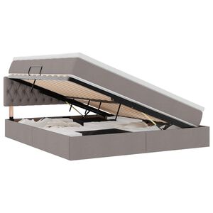 vidaXL Lit avec rangement et matelas avec matelas Taupe 160 x 200 cm