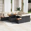 vidaXL Ensemble de canap&eacute; de jardin 9 pcs Noir Poly rotin