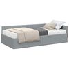 vidaXL Cadre de lit d'angle avec matelas Autre 2 pcs Gris clair tissu