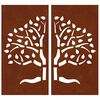 vidaXL D&eacute;corations murales jardin 2 pcs 105x55 cm design d'arbre