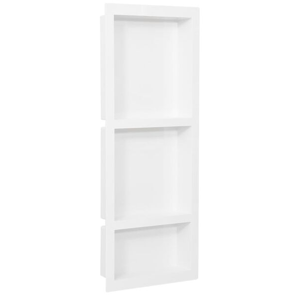 vidaXL Niche de douche avec 3 compartiments Blanc brillant 41x99x9 cm