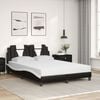 vidaXL Lit Viana avec matelas noir et blanc 140x190 cm similicuir