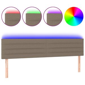 vidaXL T&ecirc;te de lit &agrave; LED Taupe 160x5x78/88 cm Tissu