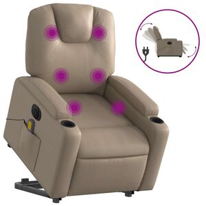 vidaXL Fauteuil inclinable de massage &eacute;lectrique cappuccino similicuir