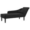 vidaXL Chaise longue avec coussins noir velours