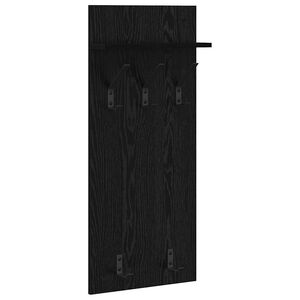 vidaXL Porte-manteau mural avec &eacute;tag&egrave;re Ch&ecirc;ne noir 40 x 10 x 90 cm