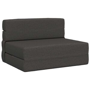 vidaXL Canap&eacute;-lit pliant Gris fonc&eacute; 190 x 70 x 15 cm tissu