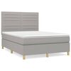 vidaXL Sommier &agrave; lattes de lit avec matelas Gris clair 140x190cm Tissu