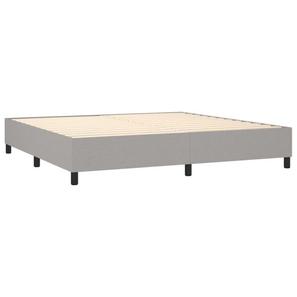 vidaXL Sommier &agrave; lattes de lit avec matelas Gris clair 200x200cm Tissu