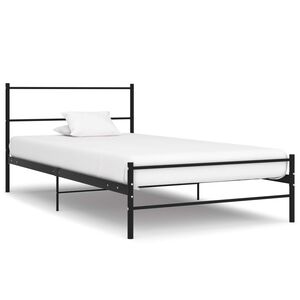 vidaXL Cadre de lit sans matelas noir m&eacute;tal 90x200 cm