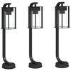 vidaXL Lampadaires d'ext&eacute;rieur 3 pcs noir 60 cm acier inoxydable