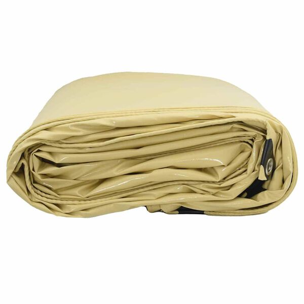 vidaXL B&acirc;che 650g / m&sup2; Beige 3,5 x 5 m Toile avec rev&ecirc;tement en PVC