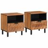 vidaXL Cabinet de chevet avec tiroir 2 pcs Marron 40 x 33 x 46 cm