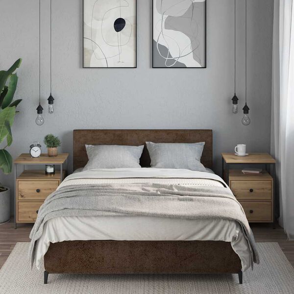 vidaXL Tables de chevet 2 pcs chêne artisanal bois d'ingénierie