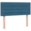 vidaXL Sommier &agrave; lattes de lit et matelas et LED bleu fonc&eacute; 120x210cm velours