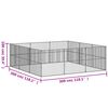 vidaXL Parc pour chien 12 panneaux noir acier galvanis&eacute;