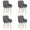 vidaXL Chaises de salle &agrave; manger 4 pcs Tissu Gris fonc&eacute;