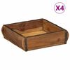 vidaXL Plateau 4 pc Marron 29 x 31 x 10 cm Bois Recycl&eacute; Solide