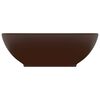 vidaXL Lavabo ovale de luxe Marron foncé mat 40x33 cm Céramique