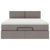 vidaXL Lit ottoman avec matelas et LED taupe 140x200 cm tissu