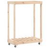 vidaXL Porte-b&ucirc;ches avec roulettes 76,5x40x108 cm bois massif de pin