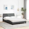 vidaXL Lit avec matelas Hanko gris fonc&eacute; 120x200 cm tissu