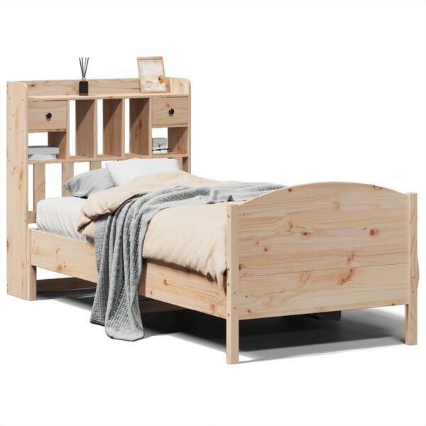 vidaXL Lit biblioth&egrave;que sans matelas 90x190 cm bois de pin massif
