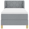 vidaXL Lit &agrave; ressorts avec matelas Gris clair 80 x 200 cm tissu
