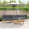 vidaXL Ensemble de Canap&eacute;s Uni 4 pcs Anthracite Bois d'Acacia Massif