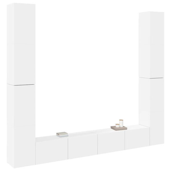 vidaXL Ensemble de meubles TV 6 pcs Blanc Bois d'ing&eacute;nierie