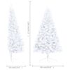 vidaXL Demi-arbre de Noël artificiel pré-éclairé et boules blanc 120cm