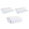 vidaXL Ensemble de Duvet avec oreiller 3 pcs Blanc Plume de canard