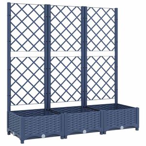 vidaXL Jardini&egrave;re avec treillis bleu gris 120x40x121,5 cm PP