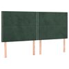 vidaXL T&ecirc;te de lit &agrave; LED Vert fonc&eacute; 200x5x118/128 cm Velours