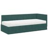 vidaXL Cadre de lit d'angle avec matelas 2 pcs Vert Velours