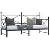 vidaXL Lit de jour et lit gigogne sans matelas noir 90x190 cm acier