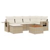vidaXL Salon de jardin avec coussins 7 pcs beige r&eacute;sine tress&eacute;e