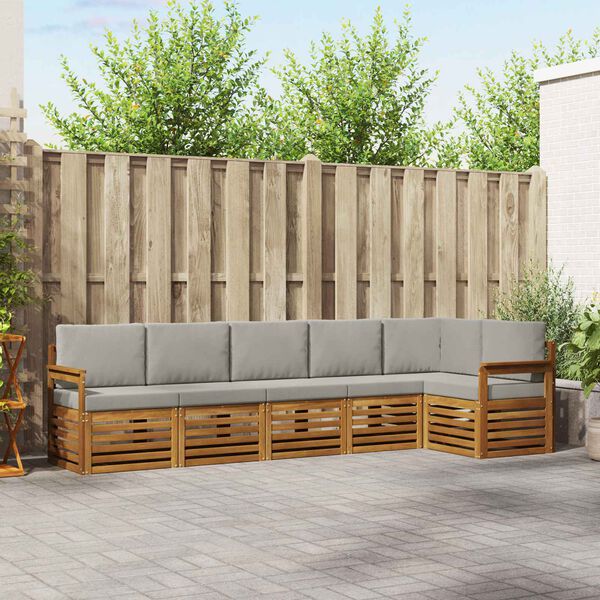 vidaXL Ensembles de canap&eacute;s avec coussin 6 pcs Gris Naturel et Clair