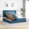 vidaXL Lit de Rangement avec matelas Bleu fonc&eacute; 180 x 200 cm Velours