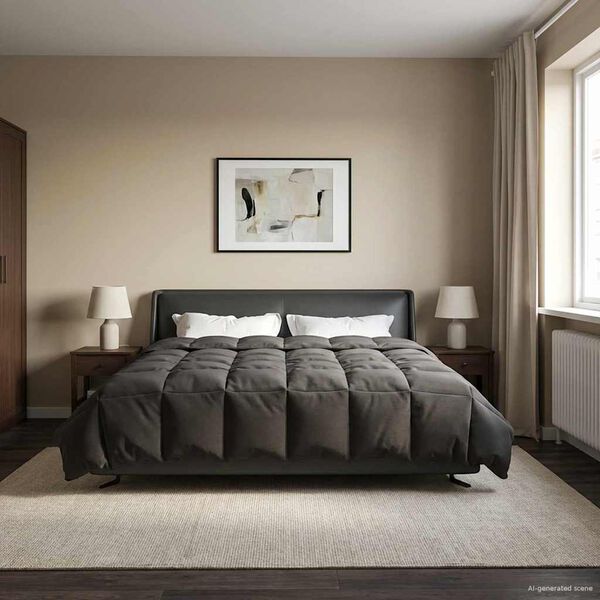 vidaXL Duvet complet toute l'ann&eacute;e Anthracite 200 x 220 cm Microfibre