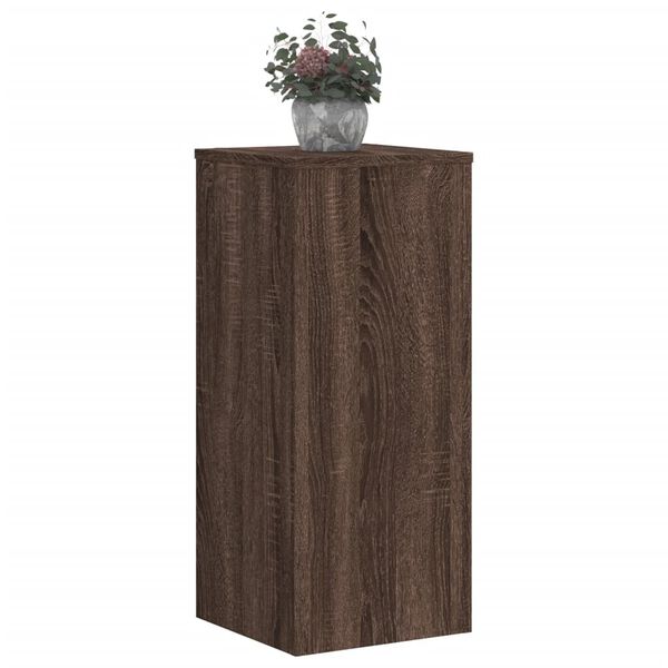 vidaXL Supports pour plantes 2 pcs ch&ecirc;ne marron bois d'ing&eacute;nierie