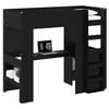 vidaXL Cadre de lit superpos&eacute; avec bureau Ch&ecirc;ne noir 100 x 200 cm