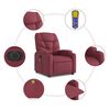 vidaXL Fauteuil inclinable de massage &eacute;lectrique Rouge bordeaux Tissu
