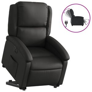 vidaXL Fauteuil inclinable &eacute;lectrique noir cuir v&eacute;ritable