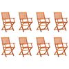 vidaXL Chaises pliantes 8 pi&egrave;ces en bois d'eucalyptus massif