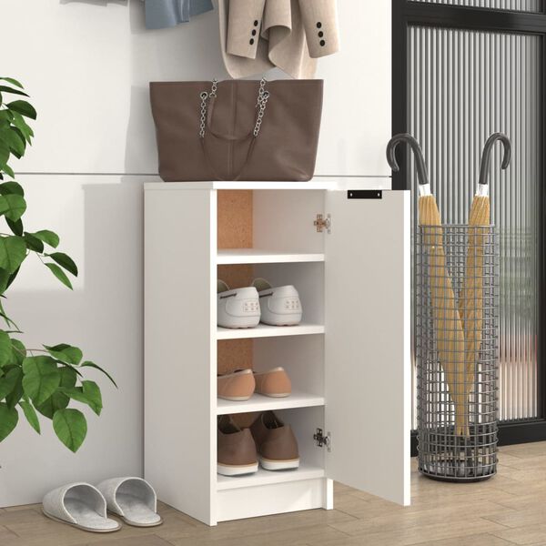 vidaXL Armoire &agrave; chaussures Blanc 30x35x70 cm Bois d'ing&eacute;nierie